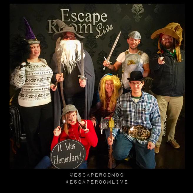 Team Disturbed Friends (Jen, Mike, Brittany, Jason, Corey and Rohan) failed to find the wizard! Photo courtesy of Escape Room Live's Facebook page.