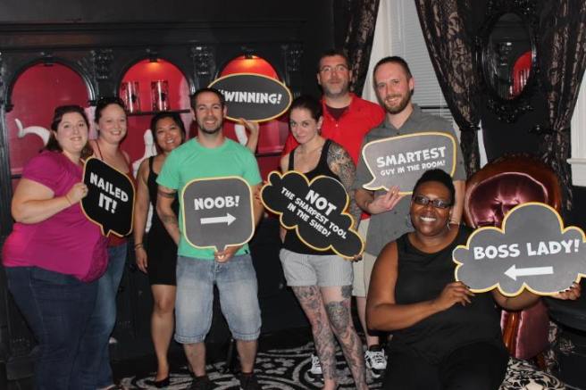 Team Disturbed Friends (Jason, Tara, Mike, Eric and Stephanie) stopped the Black Widow from claiming another victim. Photo courtesy of Escape Quest's Facebook page.